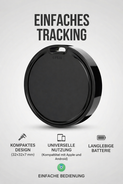 Tracker Smart-Tag – Kompatibel mit Apple „Wo ist?“ & Google „Find My Device“ (Android & iOS)
