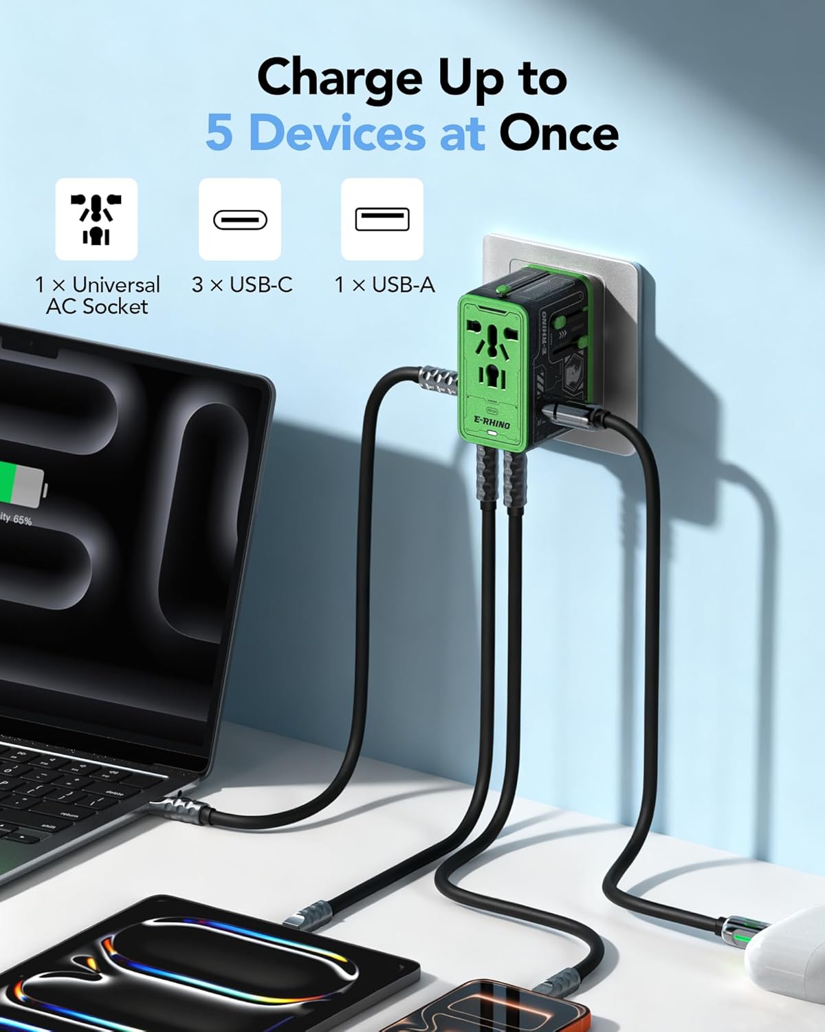 MFish E-Rhino 75W Universal-Reiseladegerät
