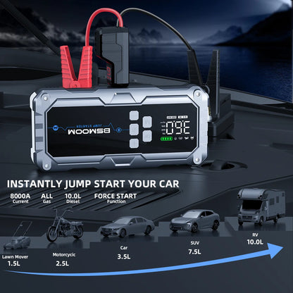 Car Jump Starter With Air Compressor For All Gas Or 10.0L Diesel