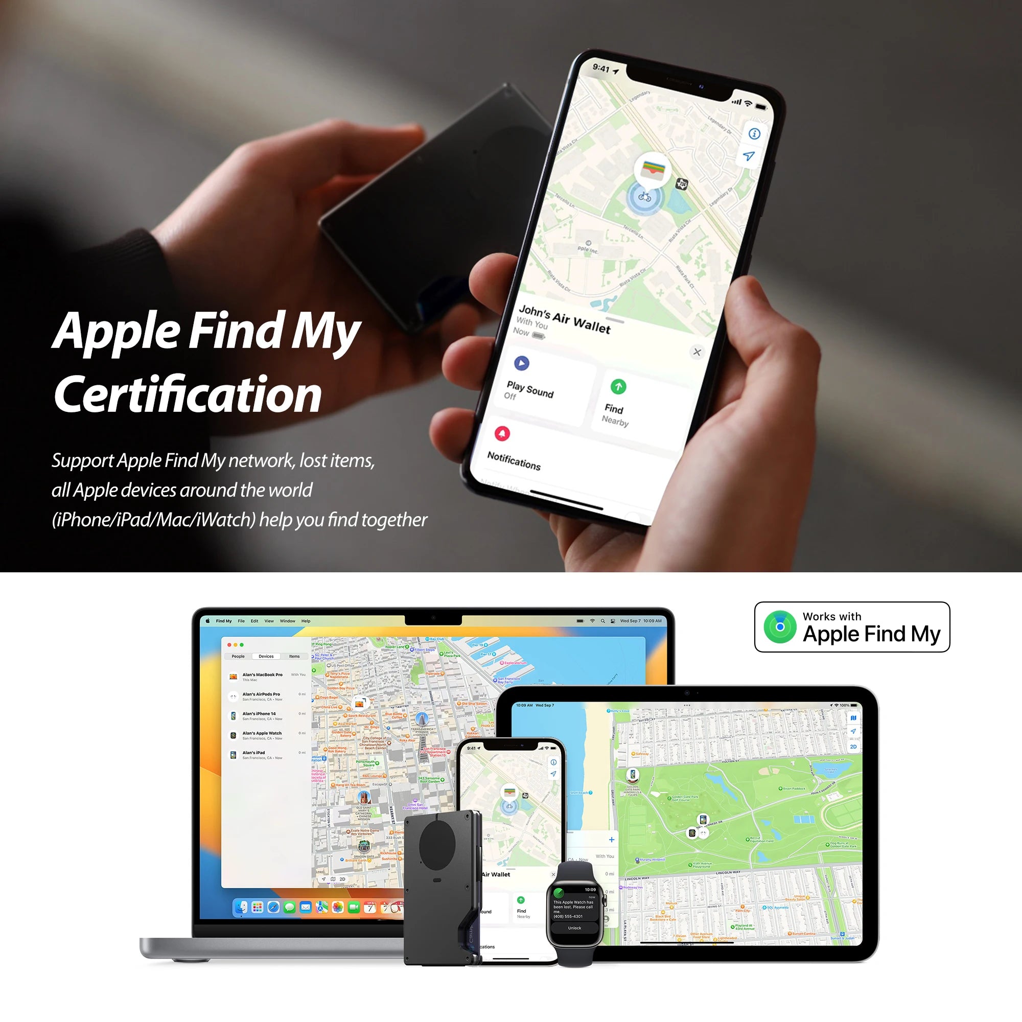 AirWallet mit Airtag-Chip