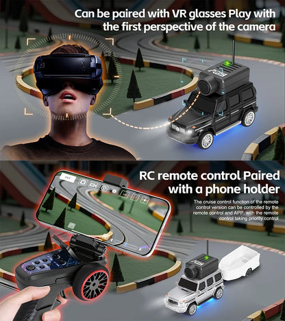 Ferngesteuertes Auto mit 720p Videokamera, steuerbar über VR und App 1:64
