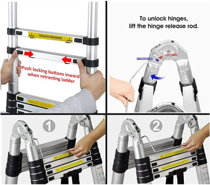 Mehrzweckleiter aus Aluminiumlegierung/Edelstahl 3,8m/ 5m